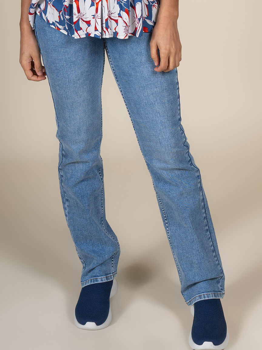 32&rdquo; Rise Denim Jeans  Image 1